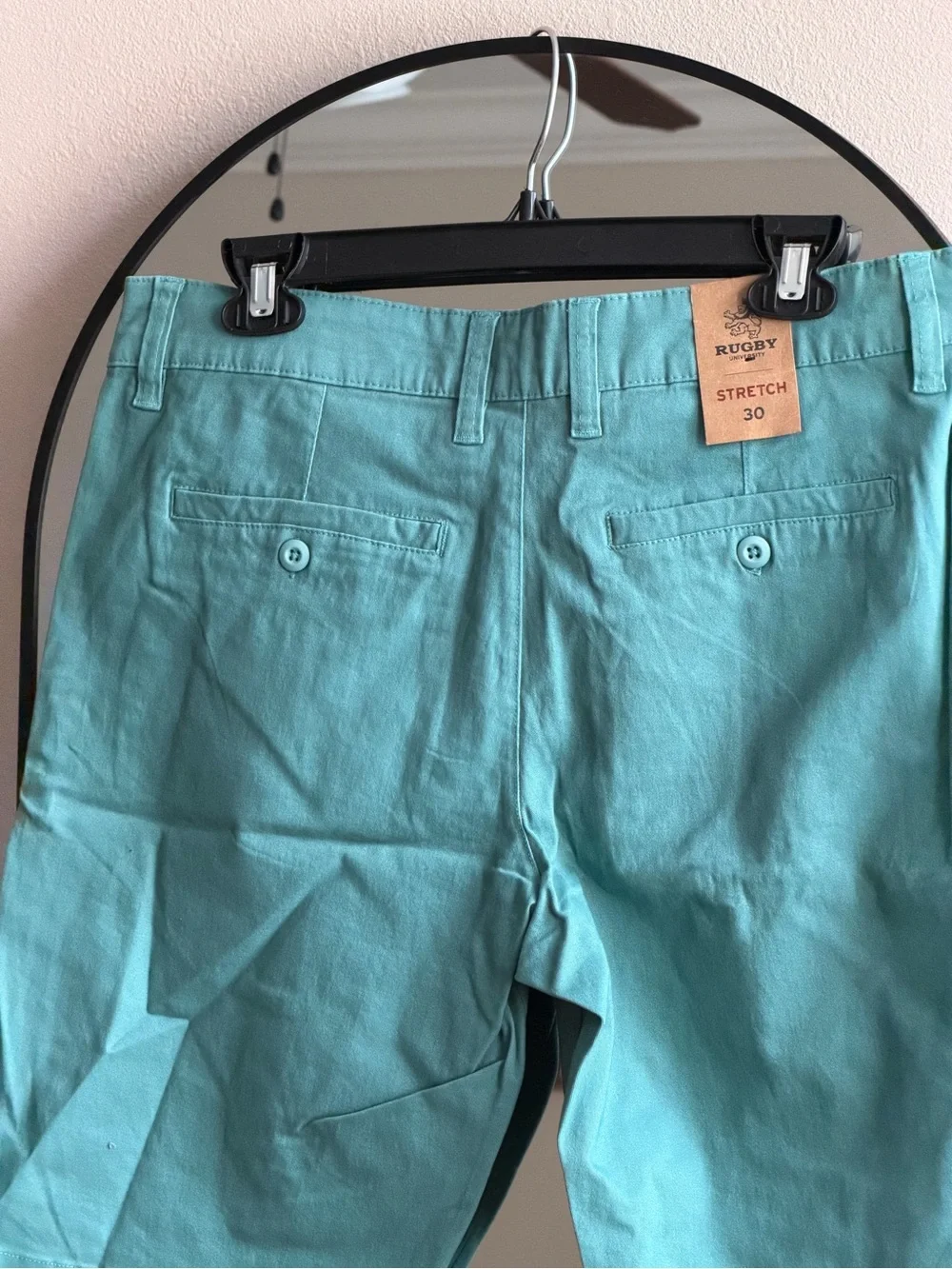 Rugby Stretch Teal Chino Shorts NWT Size 30